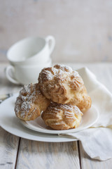 profiteroles against a light background