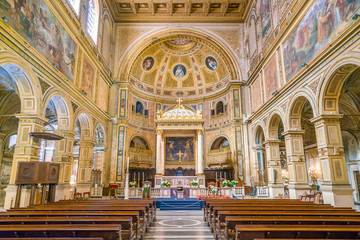 Basilica of Saint Lawrence in Damaso in Rome, Italy.