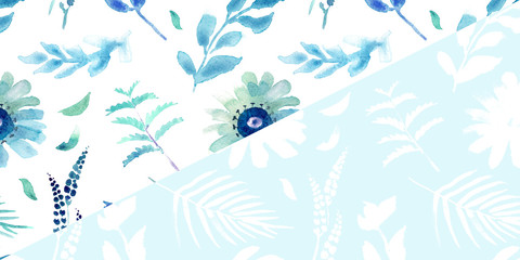 Spring flower seamless pattern. Fresh spring watercolor floral seamless pattern for wedding cards, seamless pattern background of websites and mobile app and organic food sign and banners.