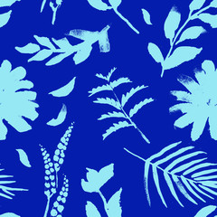 Obraz premium Spring flower seamless pattern. Fresh spring watercolor floral seamless pattern for wedding cards, seamless pattern background of websites and mobile app and organic food sign and banners.