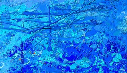 Abstract artistic background. Oil painting on canvas. Big size print. Modern artwork. Contemporary pictorial art. Chaotic brushstrokes of paint.