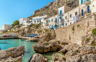 View of Levanzo Island, is the smallest of the three Aegadian islands in the Mediterranean sea of Sicily, Trapani, Italy
