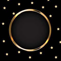 Abstract Card with Golden Frame Vector Illustration