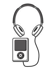 music player with headphone vector illustration design