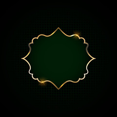 Abstract Card with Golden Frame Vector Illustration