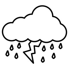 cloud sky with ray and rain drops weather vector illustration design