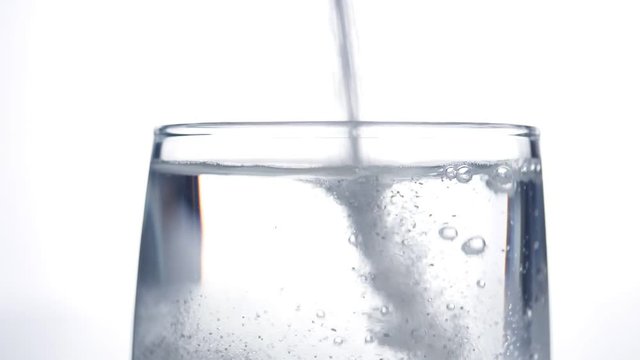 Medicine powder falling down in water