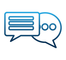social media speech bubble chat dialog conversation vector illustration degraded color blue