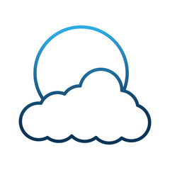 cloud sun weather day image vector illustration degraded color blue