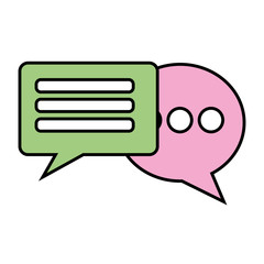 social media speech bubble chat dialog conversation vector illustration