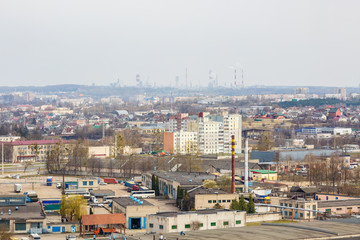 Naklejka premium panorama of a residential quarter of a large city from a bird's eye view