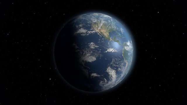 Rotating Earth space view
