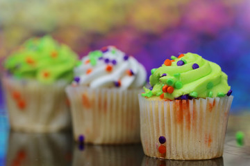 Colorful cup cakes