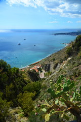 イタリア、シチリアのタオルミーナの風景