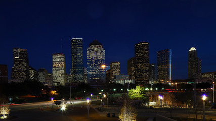 Plakat Houston, Texas skyline at night