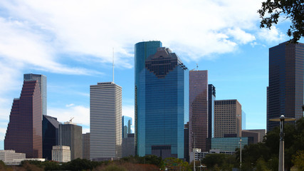 Fototapeta na wymiar Houston, Texas city center on a sunny day