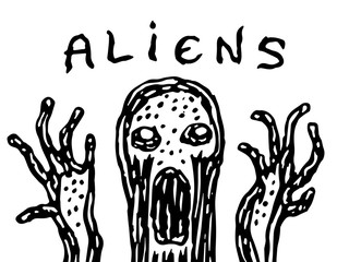 Fototapeta premium The ugly jelly-like alien. Vector illustration.