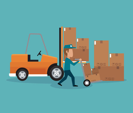 Delivery and logistics concept vector illustration graphic design
