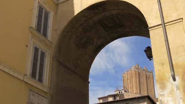 Tower of the Militia seen from Salita del Grillo