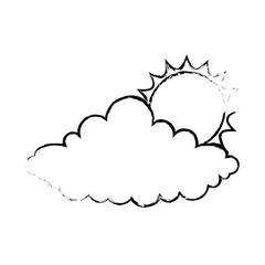 sun cloud weather ecology energy alternative  vector illustration sketch