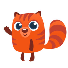 Orange squirrel chipmunk or marmot cartoon. Forest animal vector illustration of chipmunk standing and waving