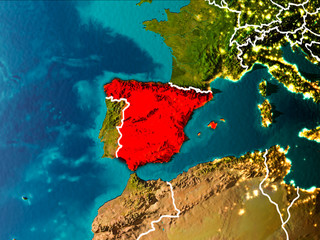 Map of Spain on Earth