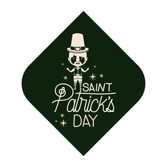 happy sanit patrick card with leprechaun avatar character