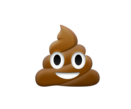 Brown feces with eye and mouth icon