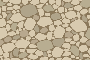 Light brown stone wall texture. Vector seamless background.