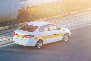 White taxi car in the sun © Artsiom P