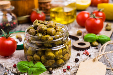 Traditional marinated capers
