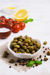 Traditional marinated capers