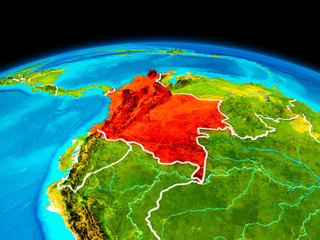 Colombia in red