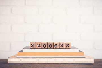 The word Success and blank space background.