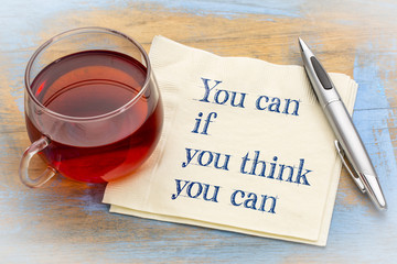 You can if ... motivational quote on napkin