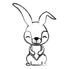 cute rabbit easter celebration