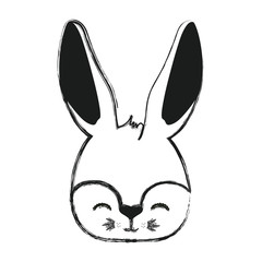 cute rabbit head easter celebration