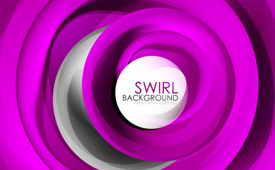 Spiral swirl flowing lines 3d vector abstract digital motion background design. Rotating concept