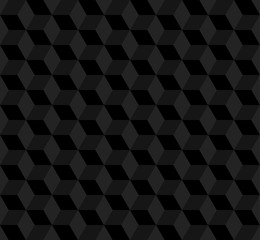 dark cube. vector seamless pattern with rhombus. black geometric background. visual illusion