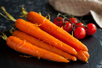 Orange and ginger glazed carrots
