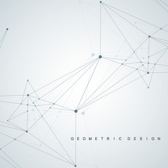 Global network connections with points and lines. Wireframe background. Abstract connection structure. Polygonal space background. Vector illustration