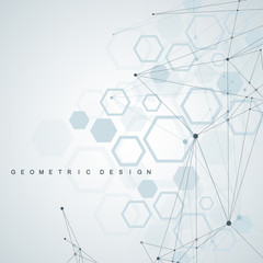 Global network connections with points and lines. Wireframe background. Abstract connection structure. Polygonal space background. Vector illustration