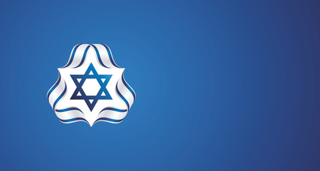 Israel flag ribbon symbol emblem white blue banner
