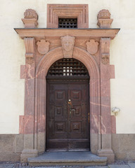 vintage wooden brown door