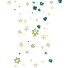 Feminine Floral Pattern with Simple Small Flowers for Greeting Card or Poster. Naive Daisy Flowers in Primitive Style. Vector Background for Spring or Summer Design.