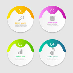 illustration of circle infographic elements layout 4 steps