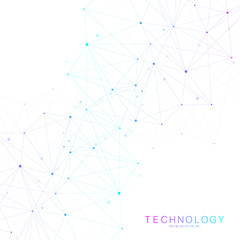 Global network connections with points and lines. Wireframe background. Abstract connection structure. Polygonal space background. Vector illustration