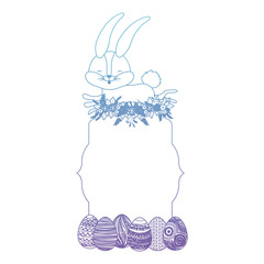 cute rabbit with eggs easter celebration