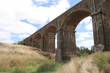 the Malmsbury viaduct (1860) is 152 metres long and made of locally sourced bluestone