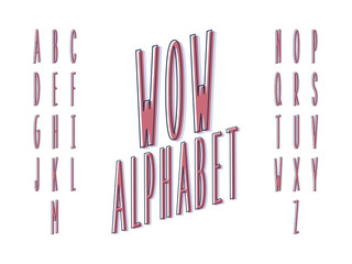 Wow font.  Vector alphabet 